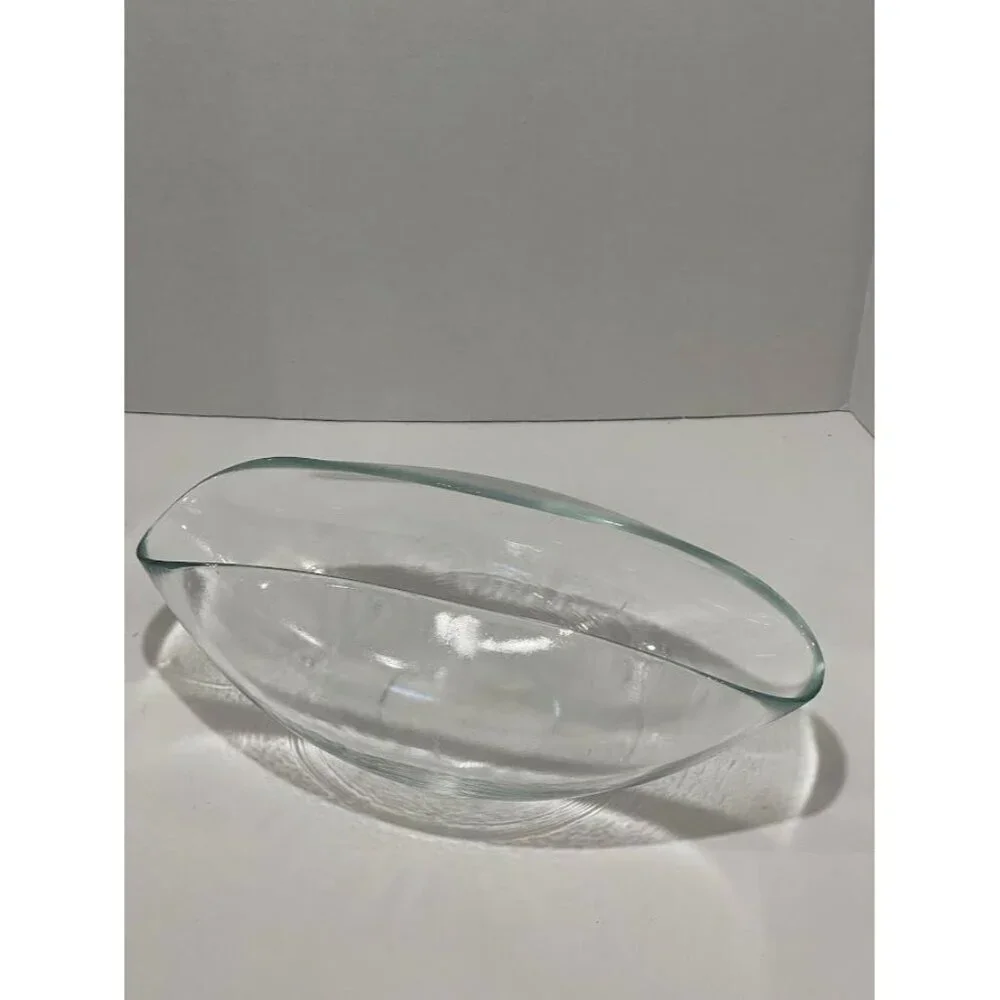 STEUBEN ART GLASS‎ MODERN BENT FOLDED CURVED OBLONG BOWL 12.5 INCH LONG